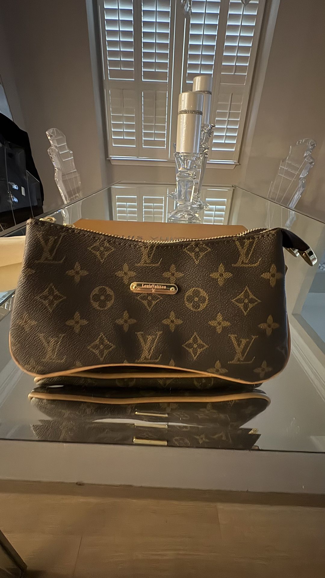 Classic Monogram crossbody With gold Chain And Strap