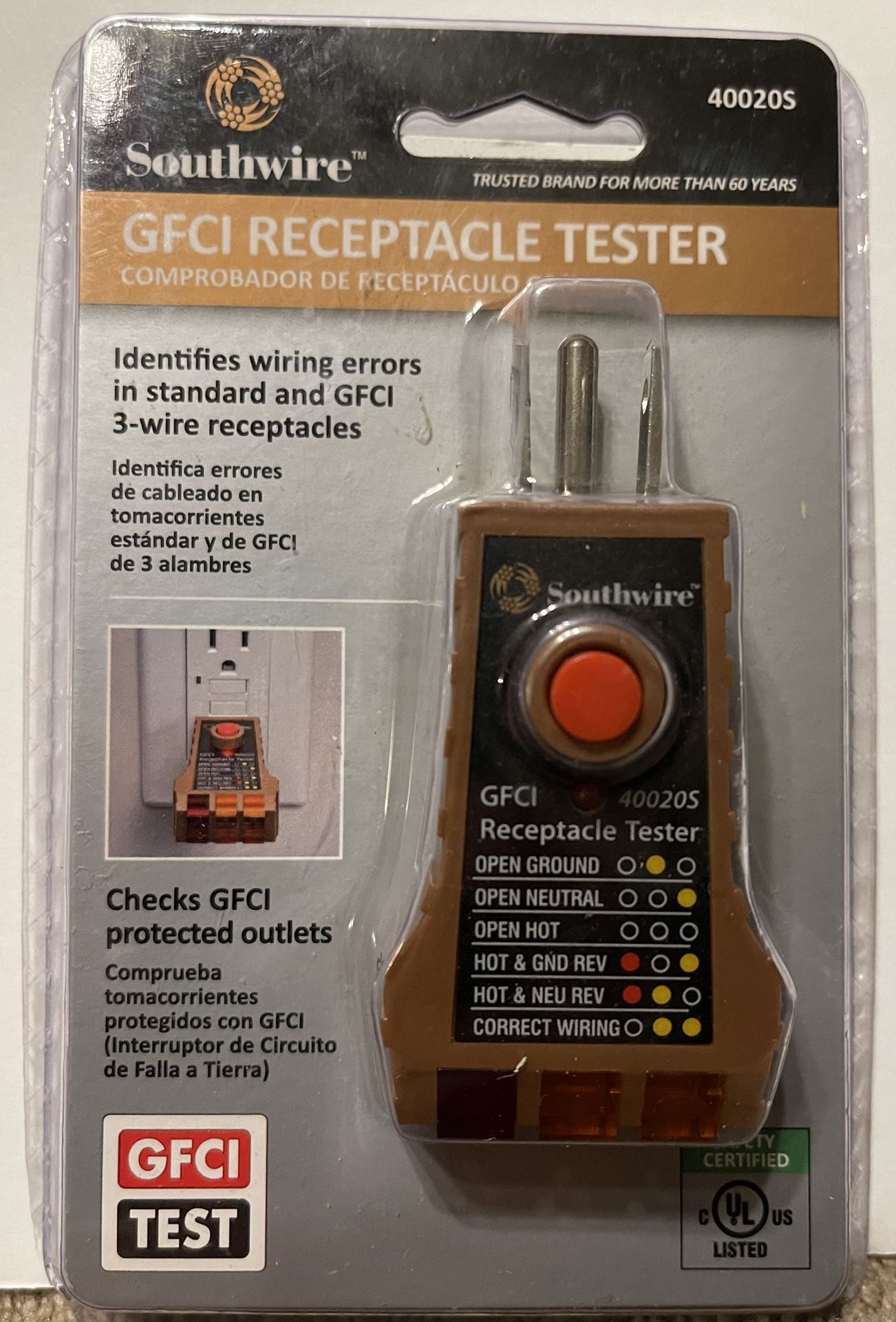 Southwire GFCI Receptacle Tester