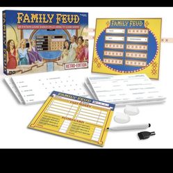 SEALED NEW Family FEUD Retro Edition Card Game, 1970s Episodes' Questions & Answers, Party Game with Classic Twist, Traditional Gummed Pad with Survey