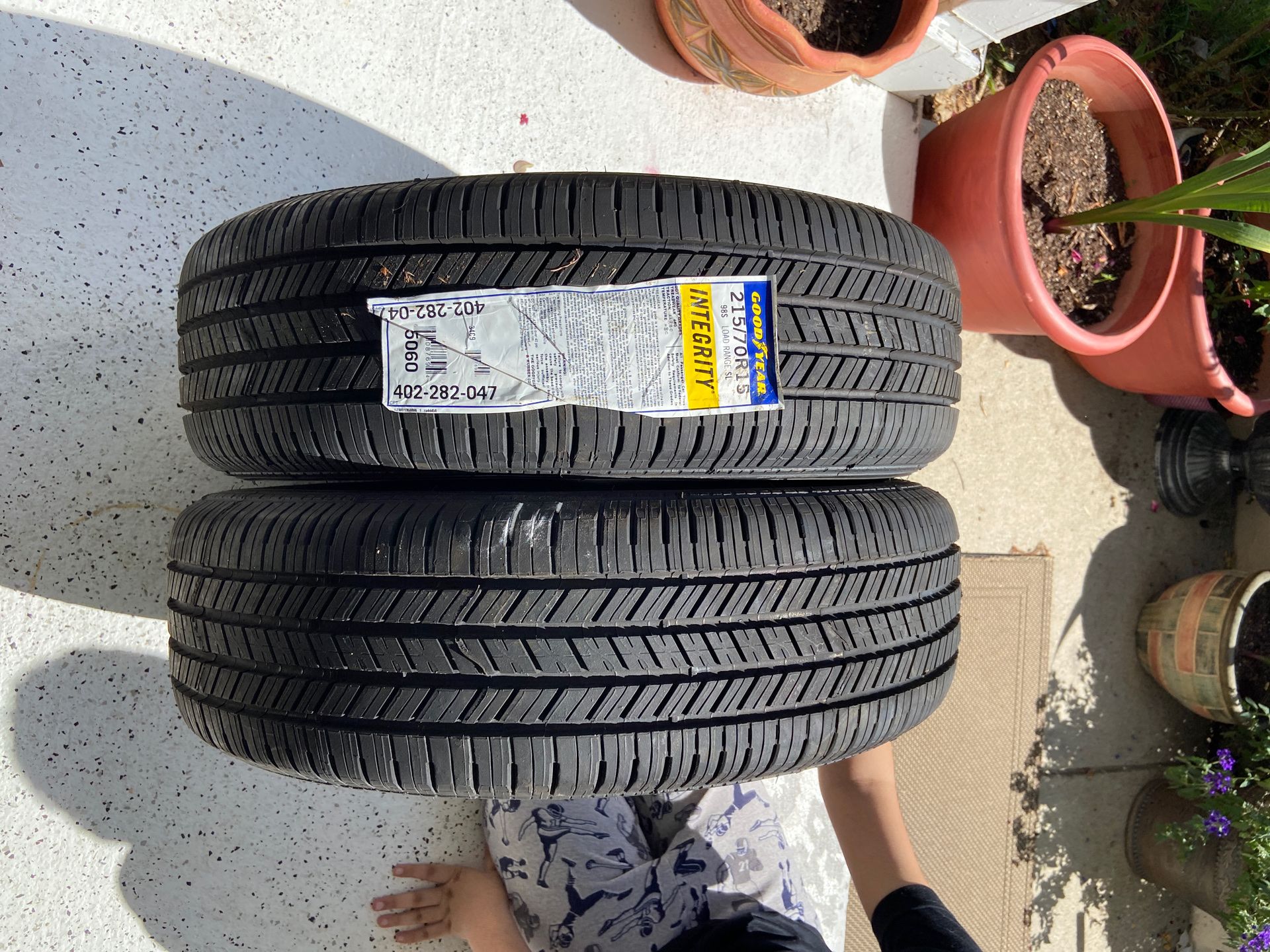 2 integrity Goodyear tires 50$ each price is NONNEGOTIABLE number for tire is 215/70R15