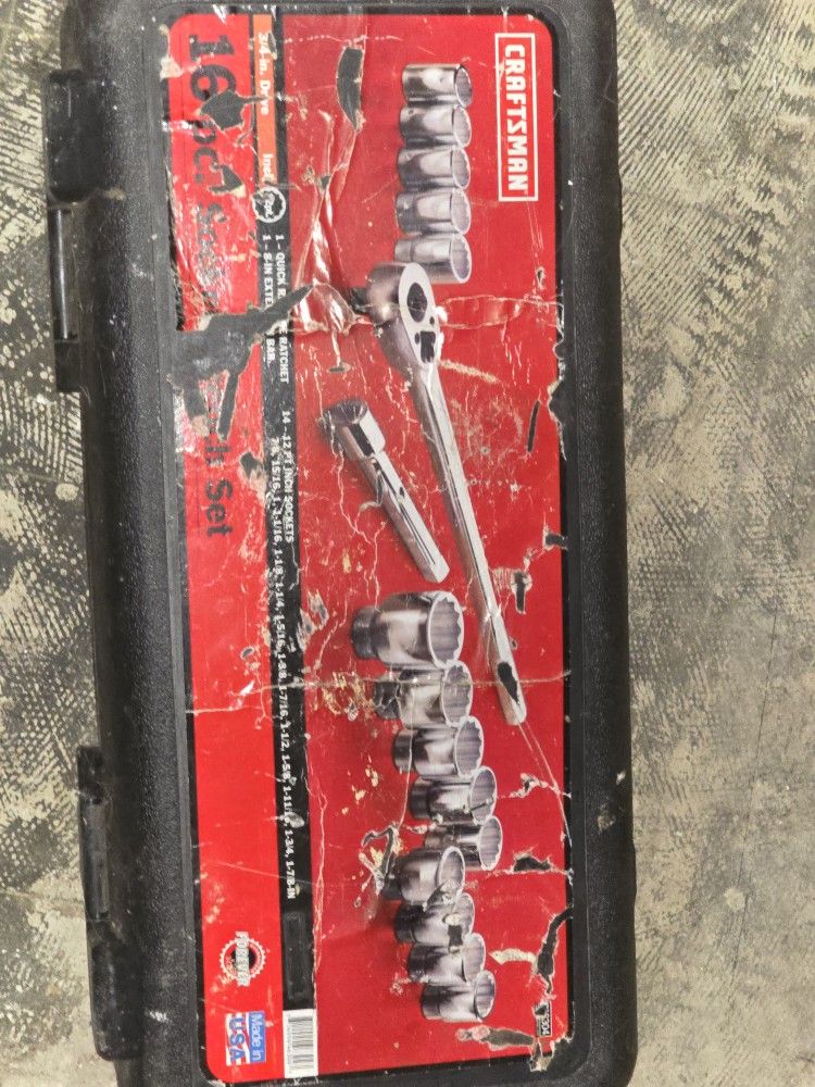 Craftsman 3/4" 12 Point Socket And Ratchet Set 16Pc