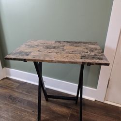 Home Decor Tray Table, Faux Marble, Brown