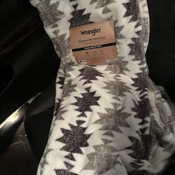 wrangler plush throw blanket
