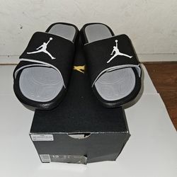 Nike Jordan Hydro 6 Retro Slides Mens Athletic Sandals Black Grey 881473 -011 Men's Size 12