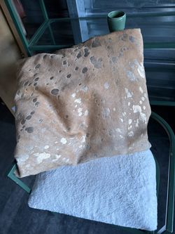 Cow Hide And Gold Splatter  Pillow 