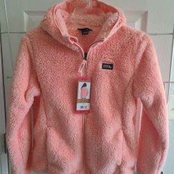 Eddie Bauer Youth Kid's High Pile Plush Hooded Full Zip Jacket (Pink/M 10/12)