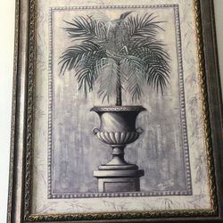 Framed Palm Painting 