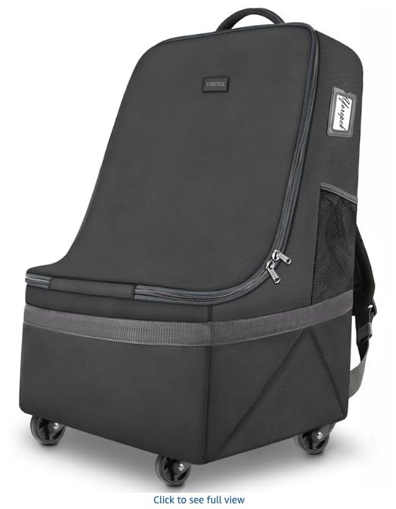 YOREPEK Car Seat Travel Bag with Wheels, Padded Car Seat Backpack,
