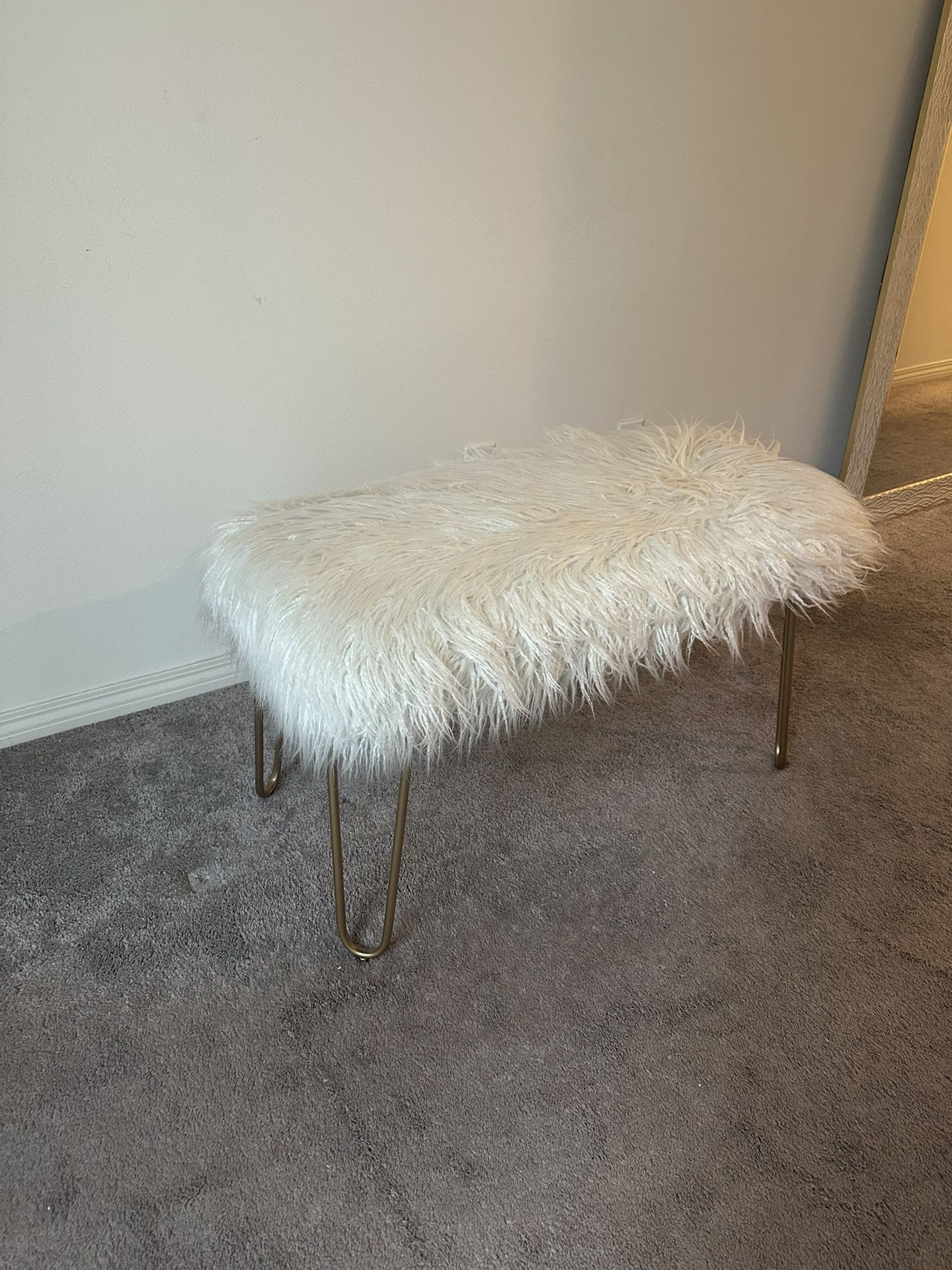 White Fur Bench