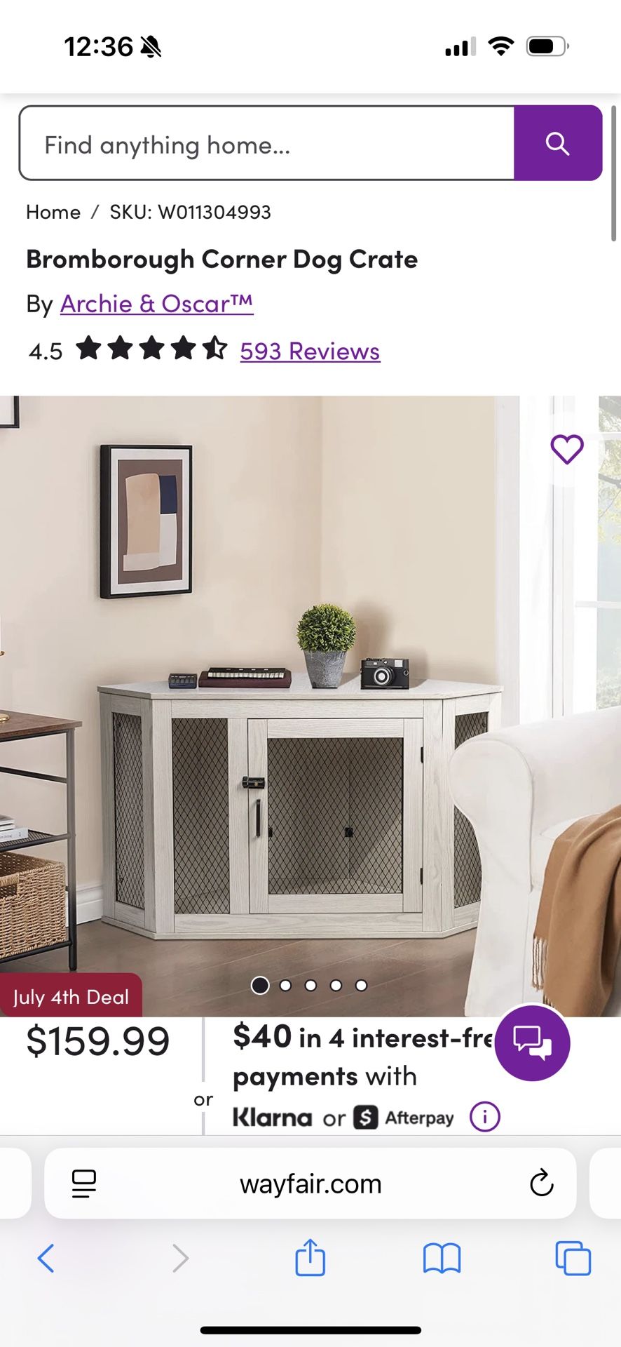 Large dog crate