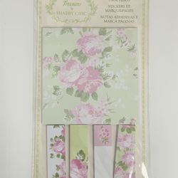 Treasures By Shabby Chic Self-Stick Notes With Page Flags 4 Count 30 Sheets Each