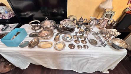 Silver plated serving dishes sold altogether