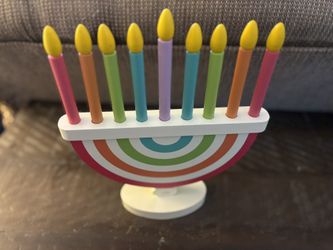 Children's Wooden Menorah with Removable Candles 
