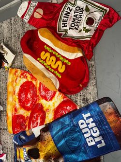 BBQ food themed adult Halloween costume hot dog pizza beer ketchup one size