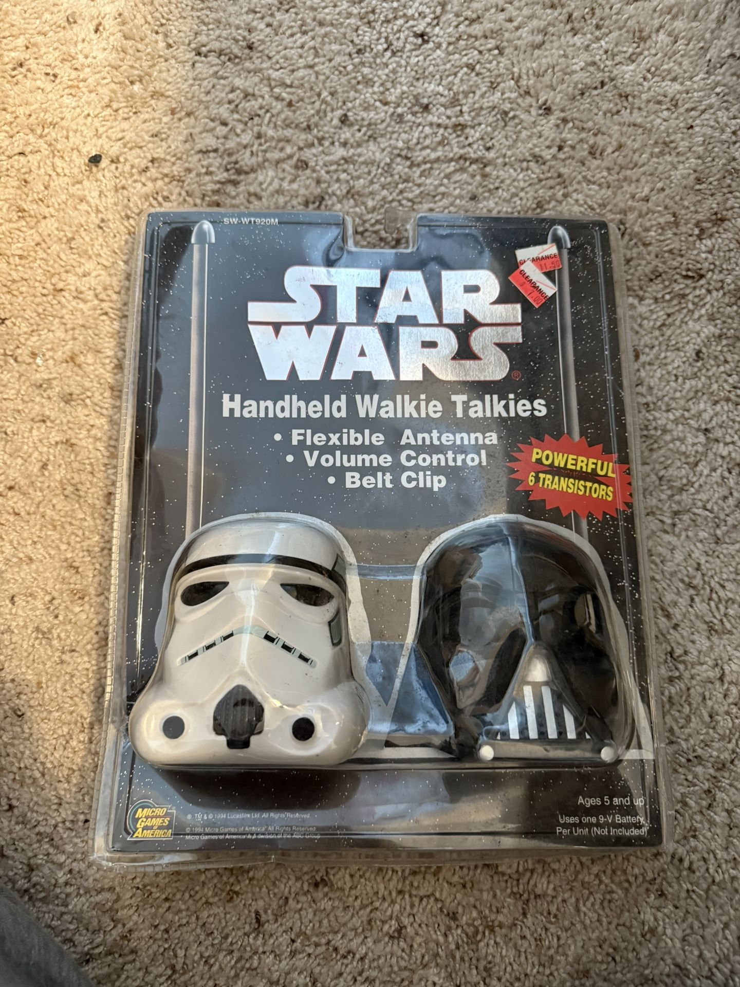1994 Vtg Star Wars Handheld Walkie Talkies NIB Micro Games 6 Transistors