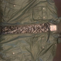 Urban Trendz Green leather Jacket 