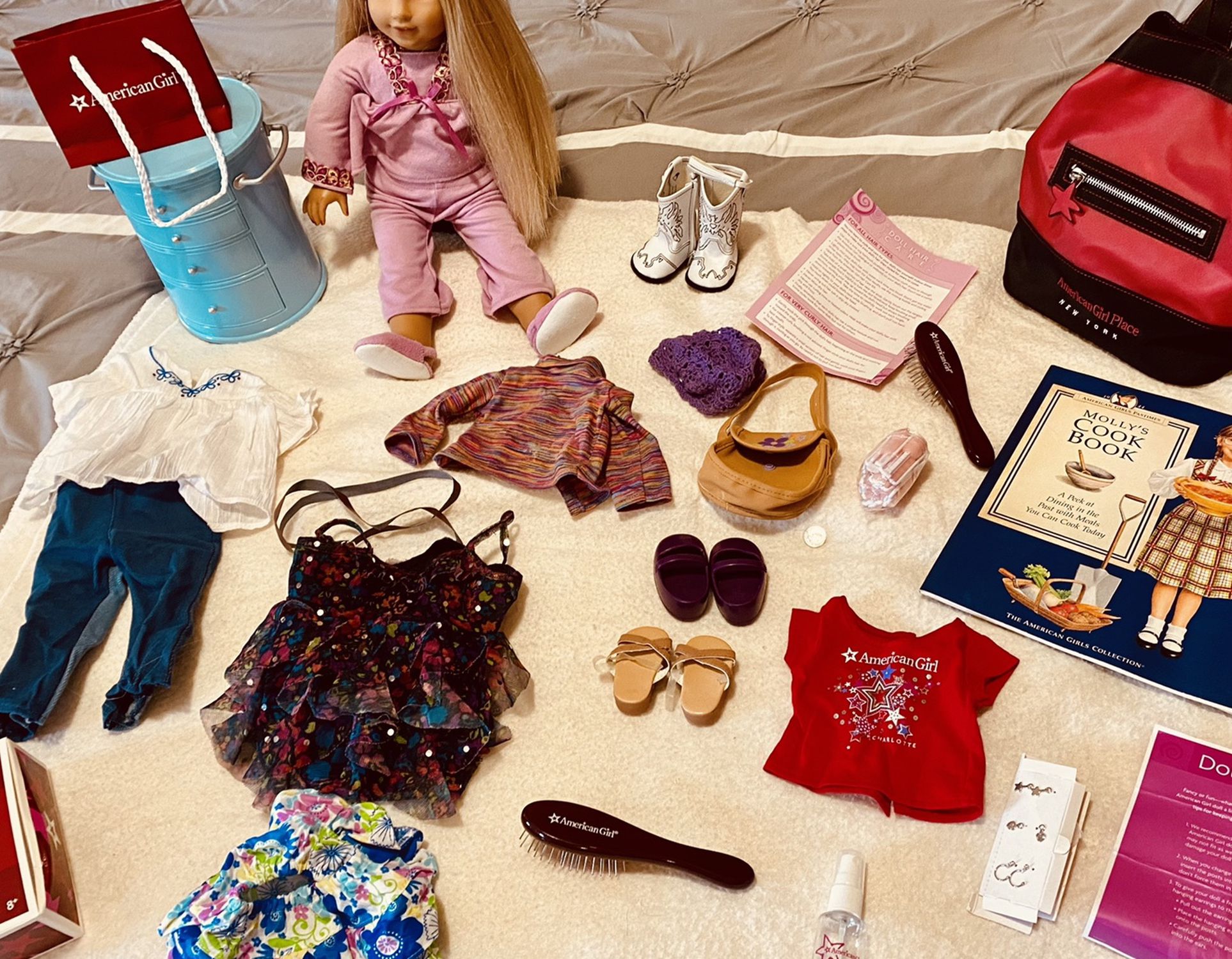 American Doll Molly with Backpack, Jewelry Box, Cookbook & More