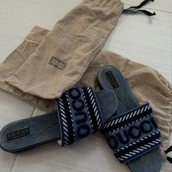 Gucci Denim Slides 