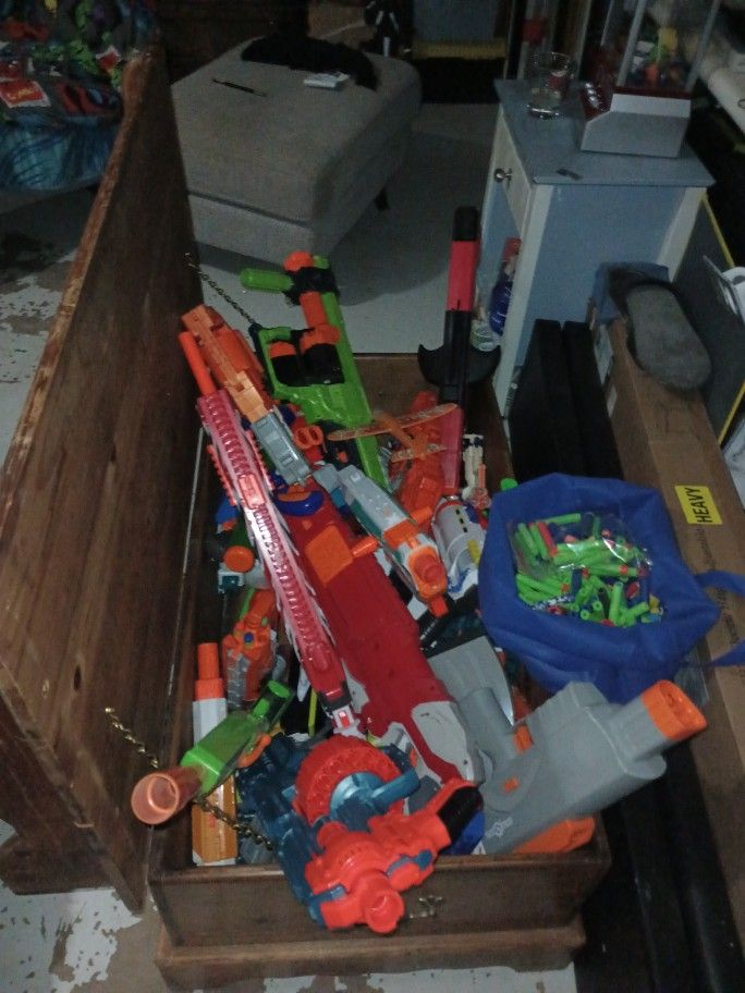 Nerf Guns And Tons Of Bullets