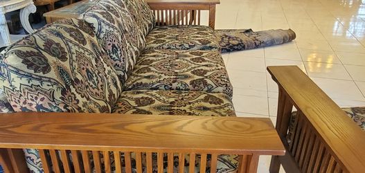 Shaker Style Oak sofa + love seat + Arm chair