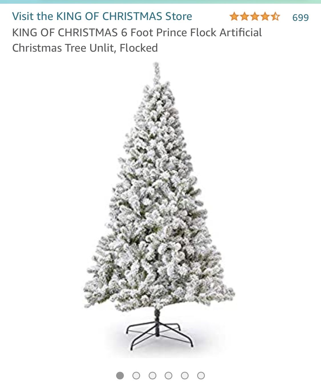 6 Foot Flocked Christmas Tree Unlit
