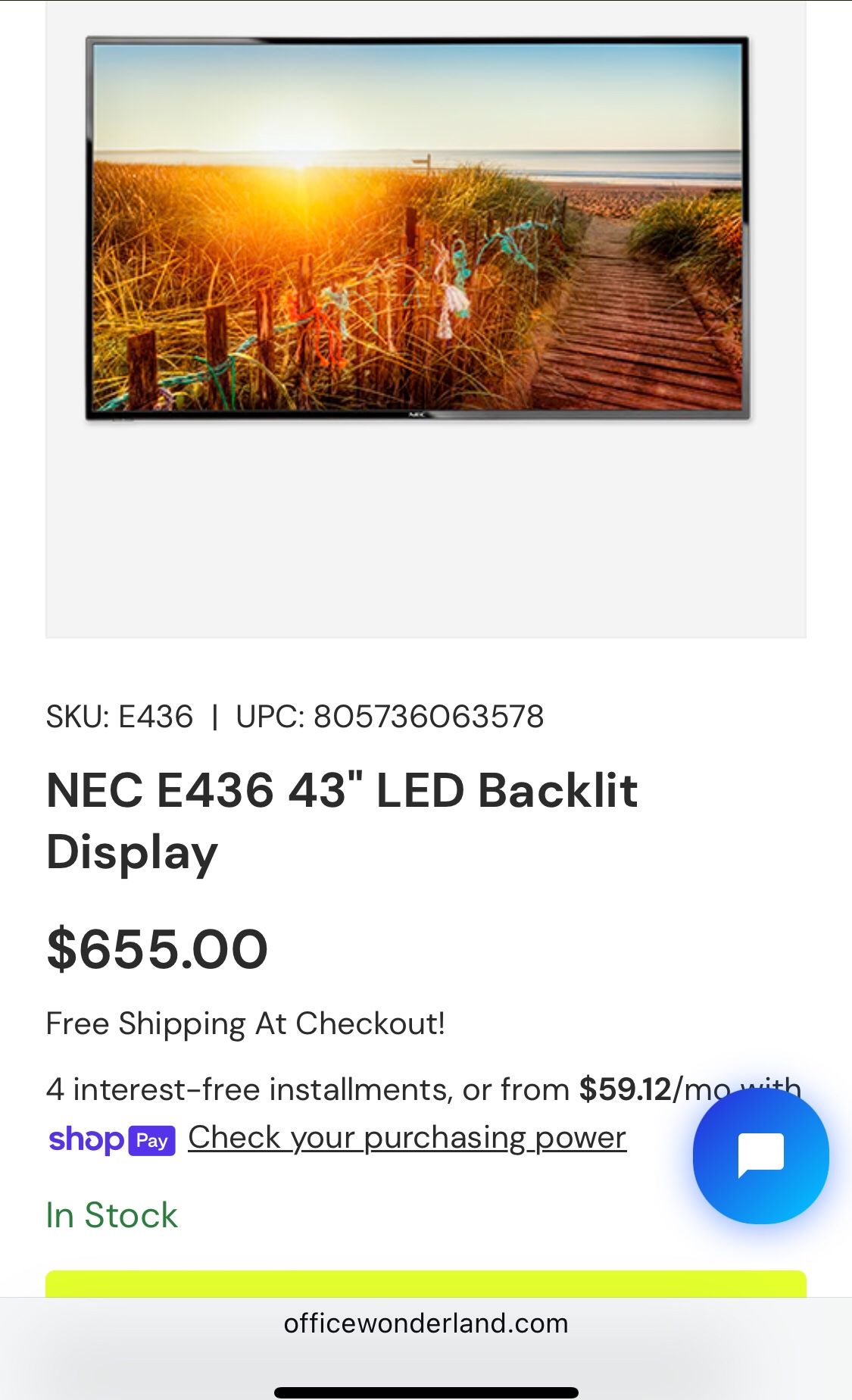 43 Inch TV/Display