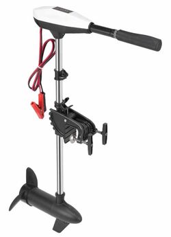 Thrust Trolling Motor 8 Speed Electric Outboard Motor Kayak Motor with Adjustment 6-inch Extendable Handle, 30'' Shaft Length, LED Indicator, Transom