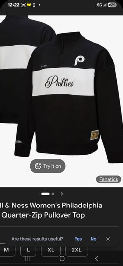 Mitchell & Ness Phillies Quarter-Zip Pullover Top