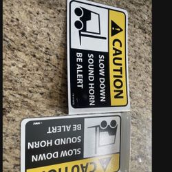 Pair Of Double Sided Caution Forklift Signs Each $15 