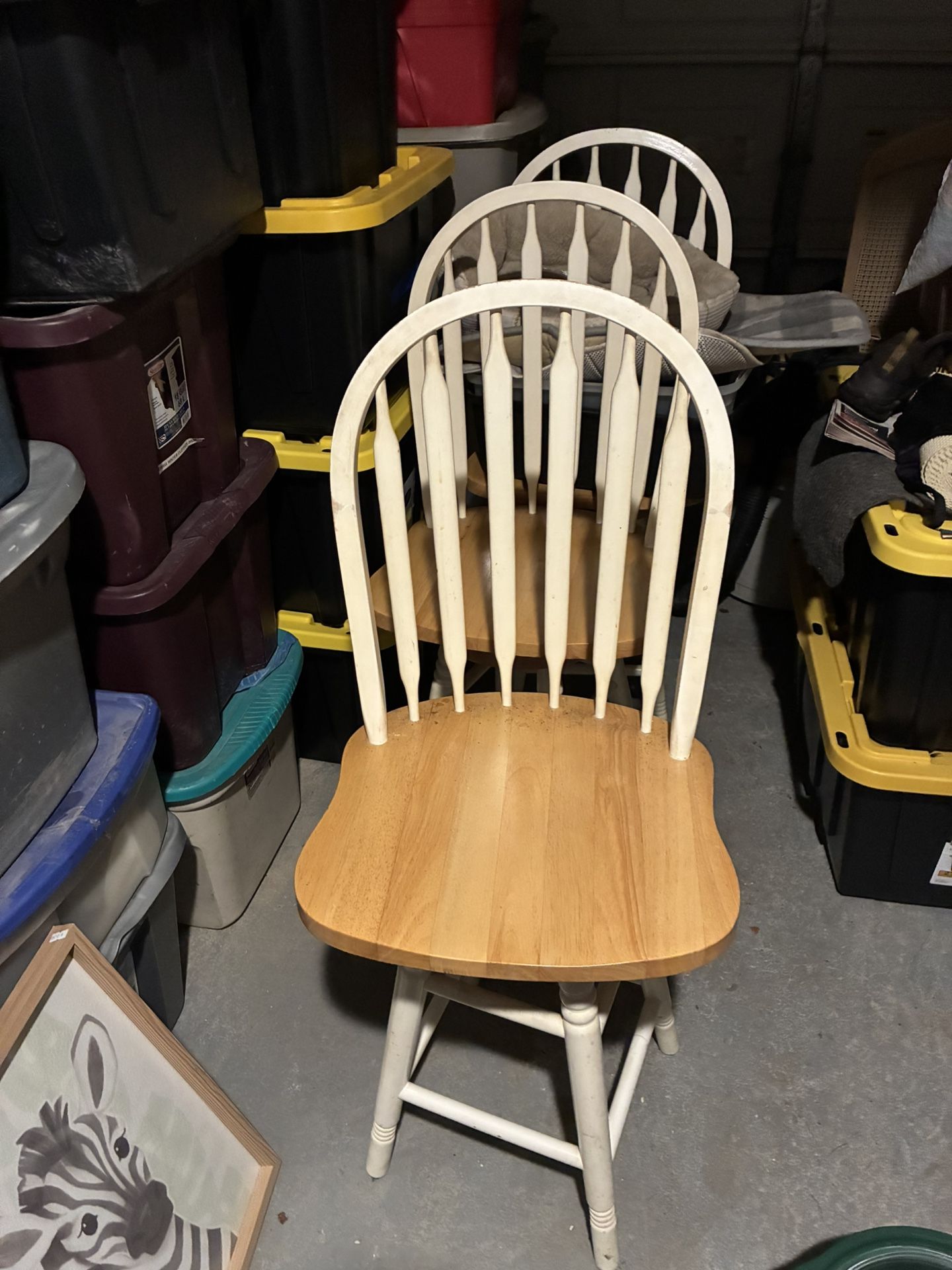 3 Wooden Bar Stools