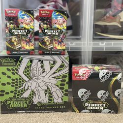 Pokemon TCG Perfect Order ETB Pokemon Center Booster Box (2) Booster Bundles - $640