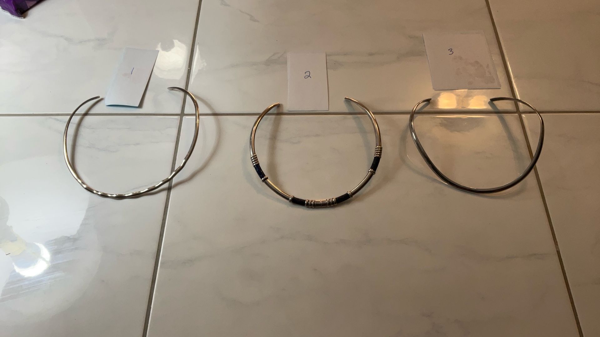 3 Sterling Silver Chokers