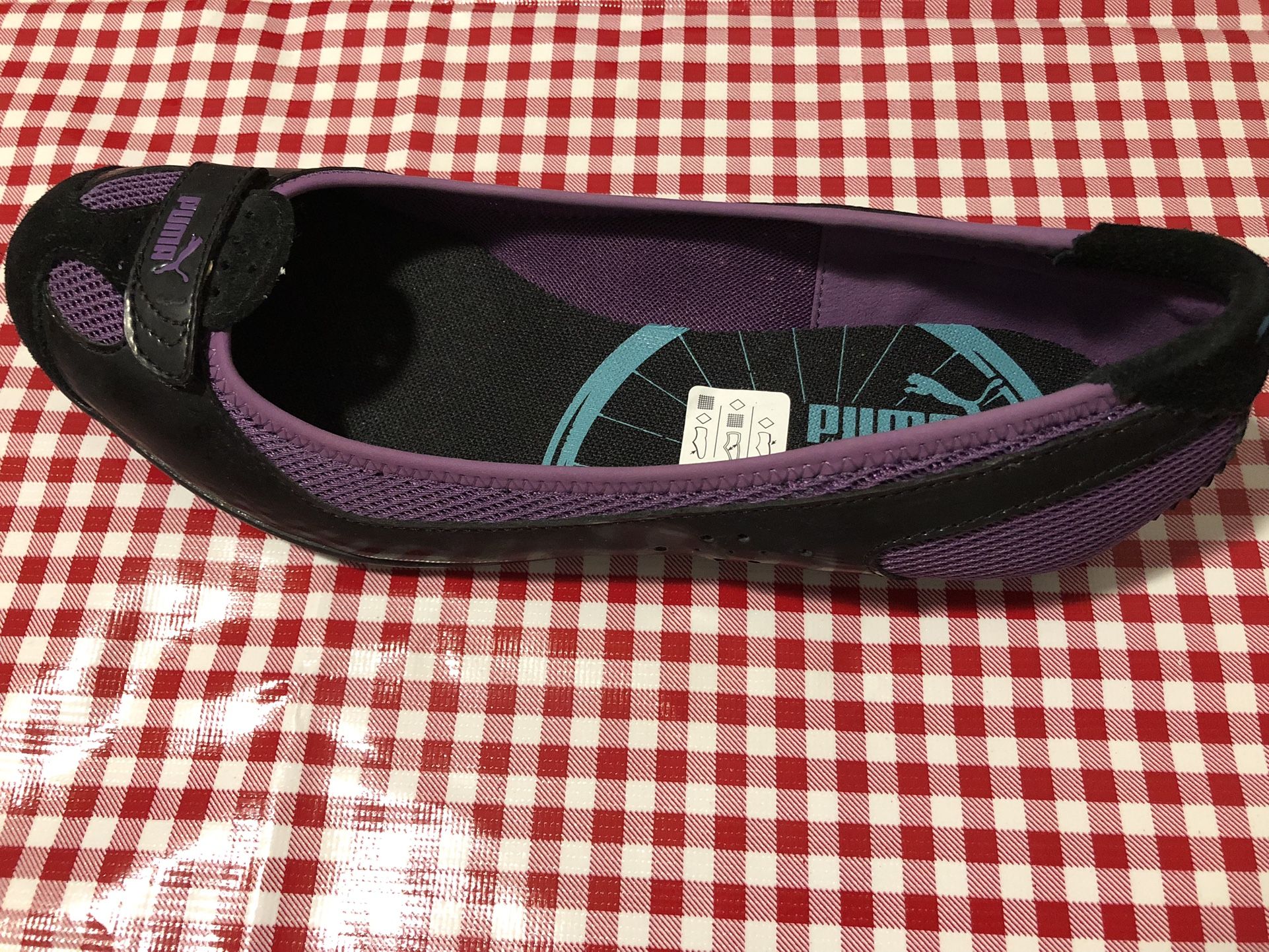 Puma Zany Patent Black And Purple 8.5 W