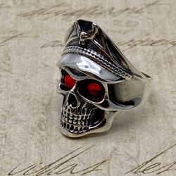 Solid 925 Sterling Silver Men’s Ring Gothic, Bikers. Handmade In Mexico 