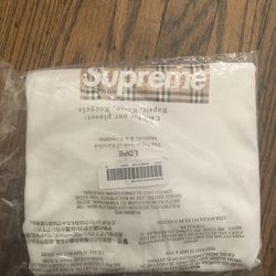 Supreme Burberry Box Logo Tee White Medium Brand New DS