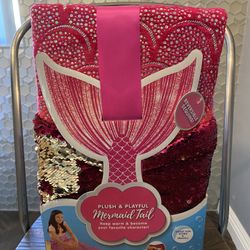 MERMAID BLANKET NEW MERMAID TAIL BLANKET PLUSH REVERSIBLE SEQUIN