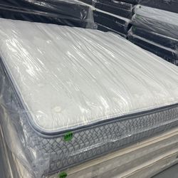 KING SIZE KLUFT AIRELOOM COPPERTECH SILVER (FIRM) PILLOW TOP MATTRESS & BOX SPRINGS BED SET
