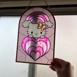 Hello Kitty Stained Glass Decor