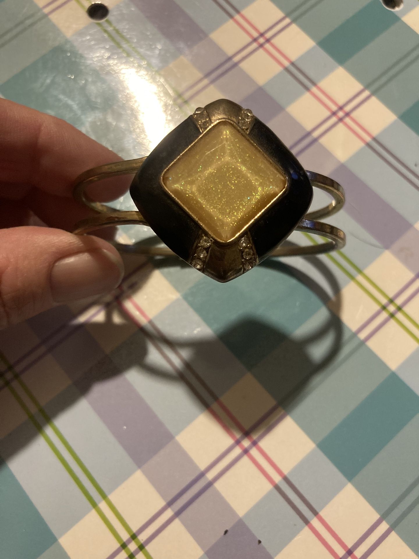 Onyx And Gold Bracelet
