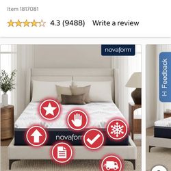 Novaform 14” Serafina PerfectTemp Gel Memory Foam King Mattress 