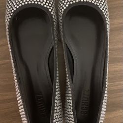 Black Stud Schutz Flat Shoes ,Brand New 