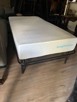 Twin base de metal y colchón memory foam
