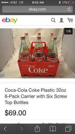 Coca Cola antique 32 screw top bottles in case
