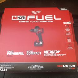 M18 FUEL 18V Lithium-Ion Brushless Cordless 1/2 in. Hammer Drill Driver Kit with Two 5.0 Ah Batteries and Hard Case