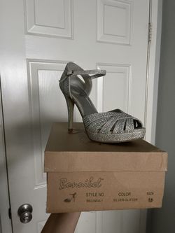 Silver Glitter Heels