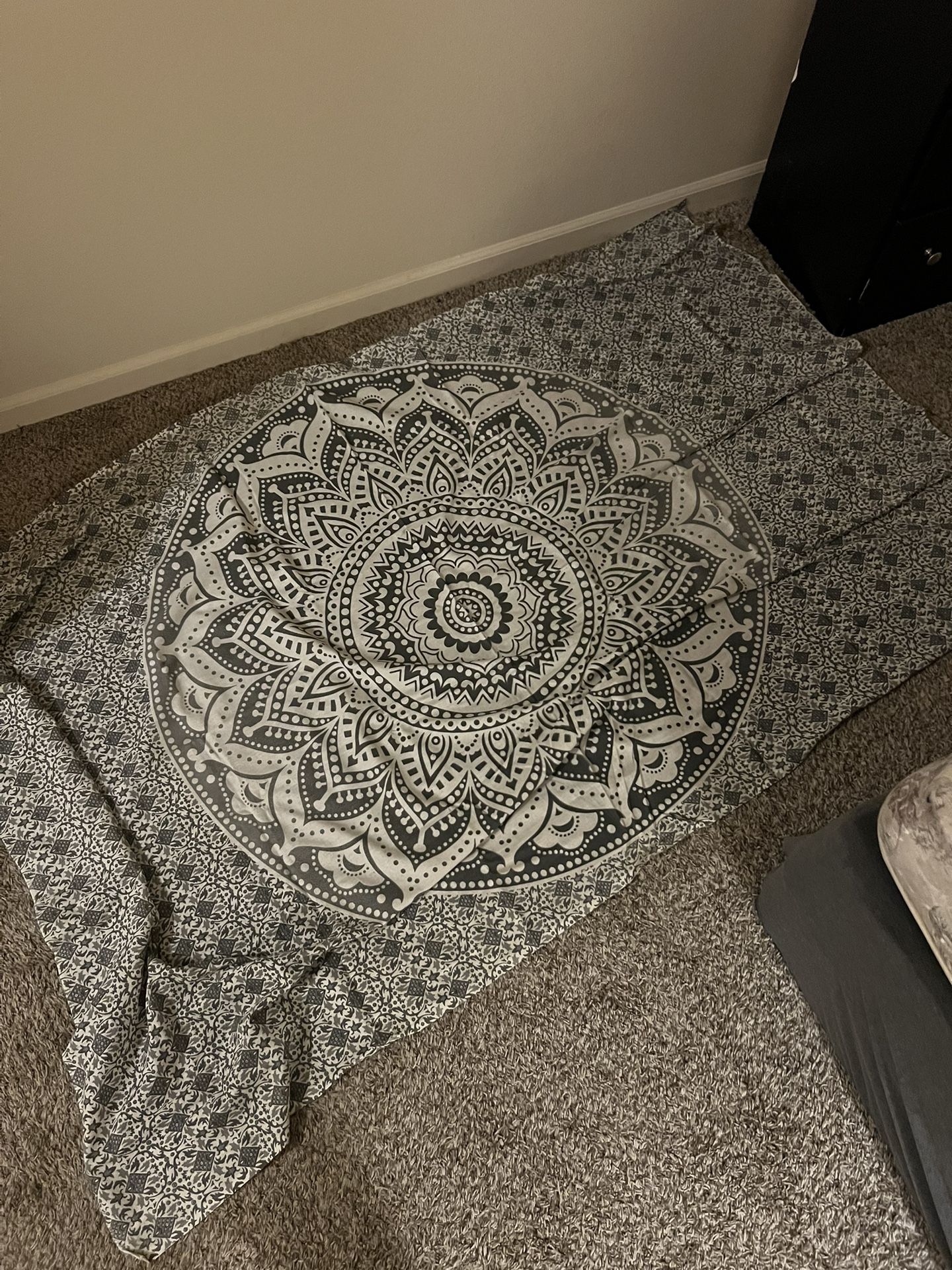 Grey And White Tapestry