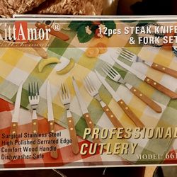 12pcs NEW STEAK KNIFE & FORK SET