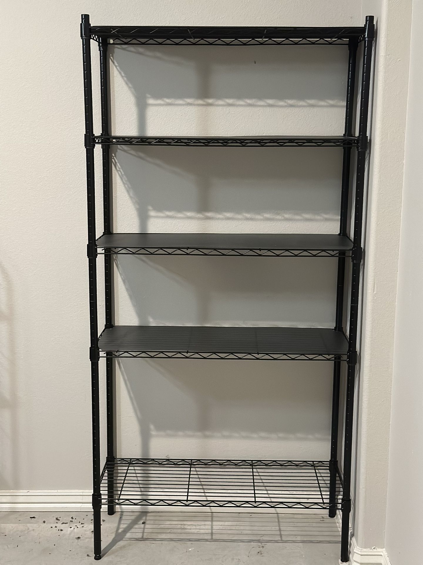 5-Shelf Heavy Duty Steel Wire Rack - Black