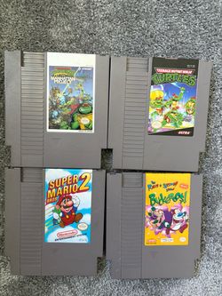 Lot of 4 NES Cartridges – TMNT, Mario, Ren & Stimpy