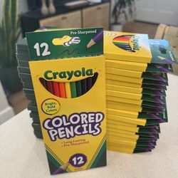 22 BRAND NEW packs of Crayola Colored Pencils Assorted Colors   (please see other listings if interested in other NEW supplies sale- bundle deal!)